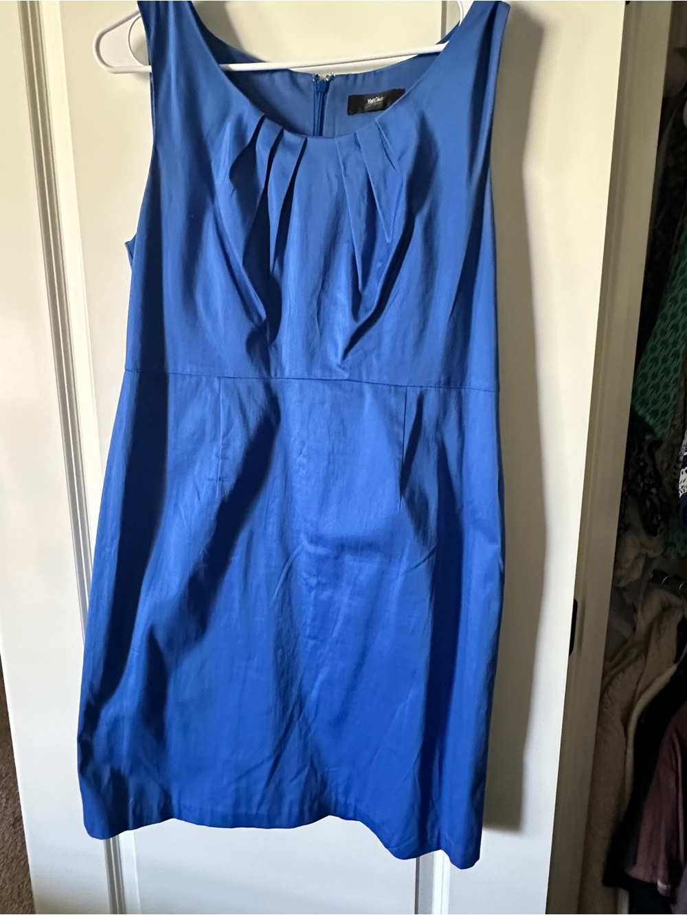 Mossimo Royal Blue Pleated Neck Sheath Dress